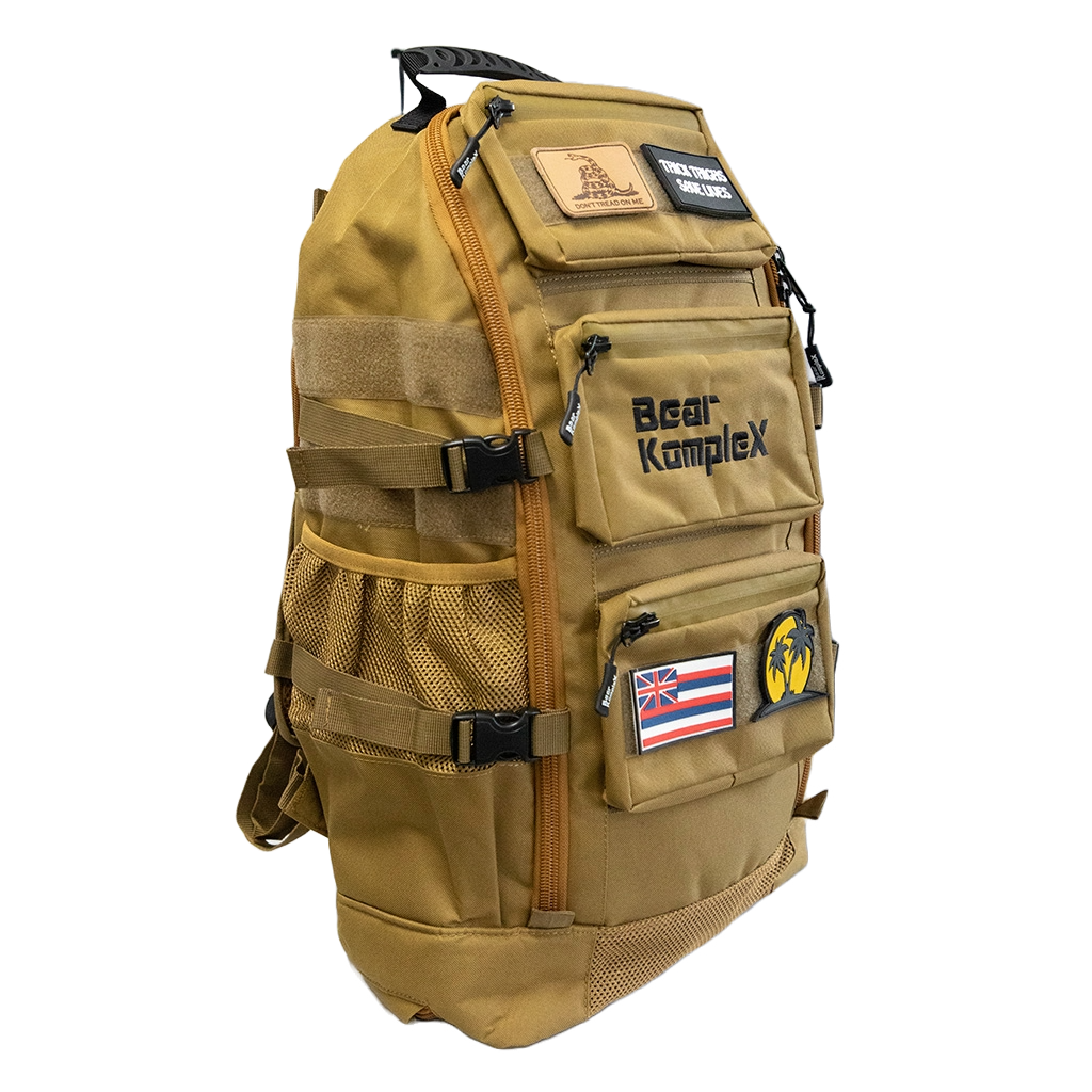 Bear KompleX BKX Military Backpack with multiple compartments and adjustable straps, designed for durability and outdoor use.