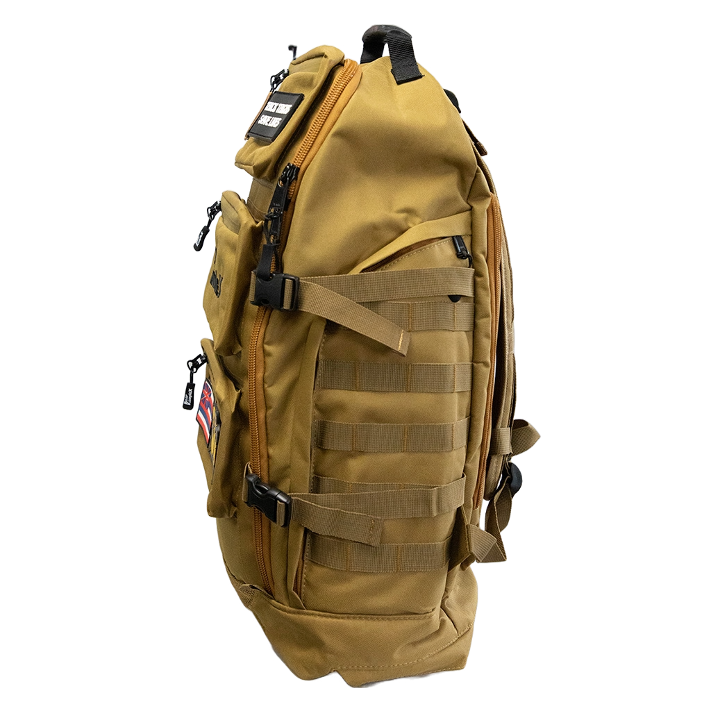 Bear KompleX BKX military backpack with multiple compartments and adjustable straps, designed for durability and outdoor use.