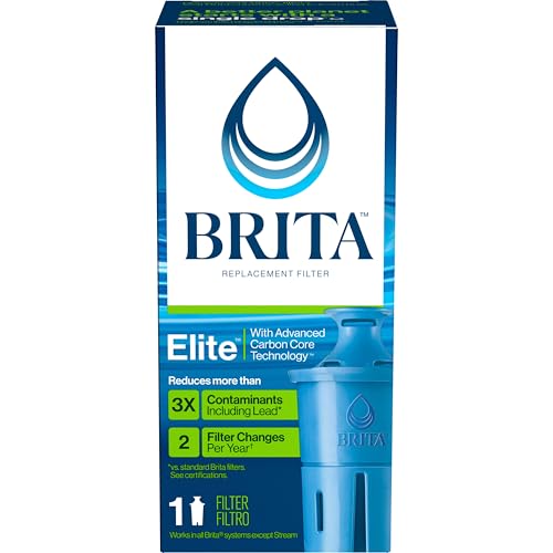 Brita Elite Water Filter Replacements for Pitchers and Dispensers, BPA-Free, Reduces 99% of Lead, Lasts Six Months or 120 Gallons, Includes 2 Pitcher Replacement Filters