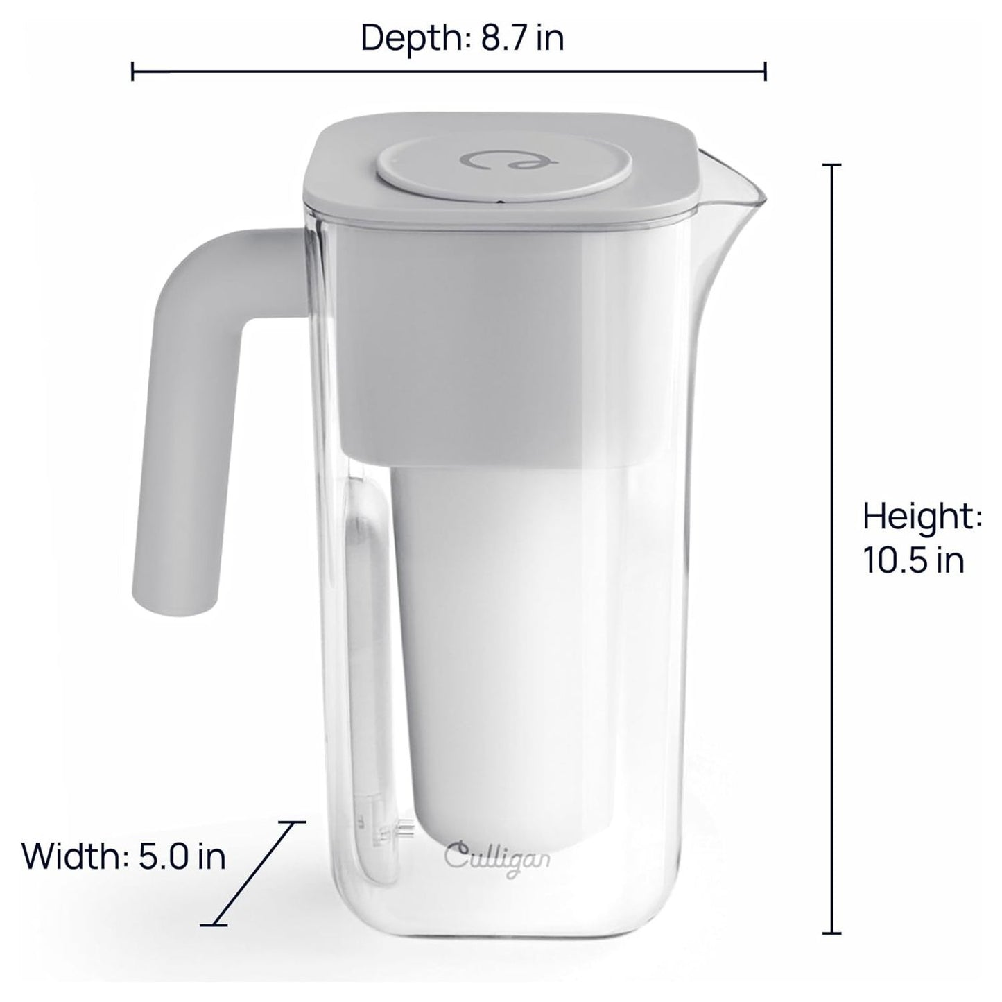 Culligan with ZeroWater Technology 7-Cup Water Filter Pitcher – Includes 5-Stage Advanced Water Filter, IAPMO Certified to Reduce Lead, Total PFAS (Forever Chemicals), Mercury, Fluoride, and Chlorine