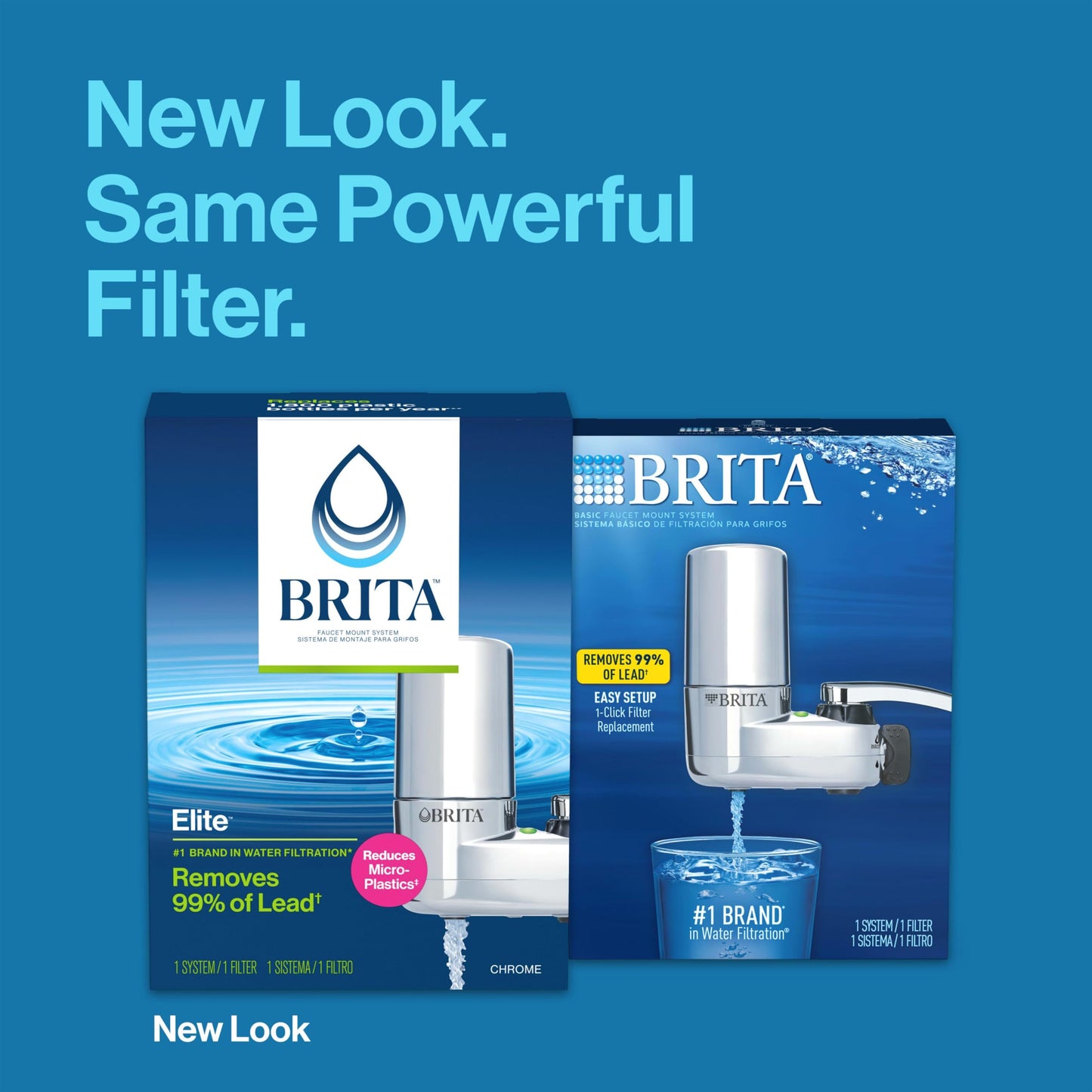 Brita Faucet Mount Water Filter for Sink, Removes 99% of Lead, Elite Filtration System, Includes 1 Replacement Filter, Chrome