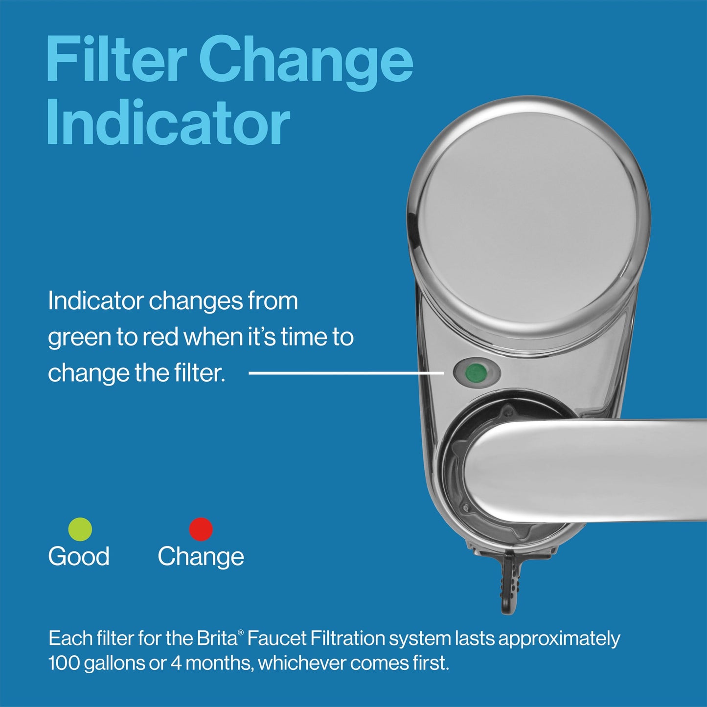 Brita Faucet Mount Water Filter for Sink, Removes 99% of Lead, Elite Filtration System, Includes 1 Replacement Filter, Chrome