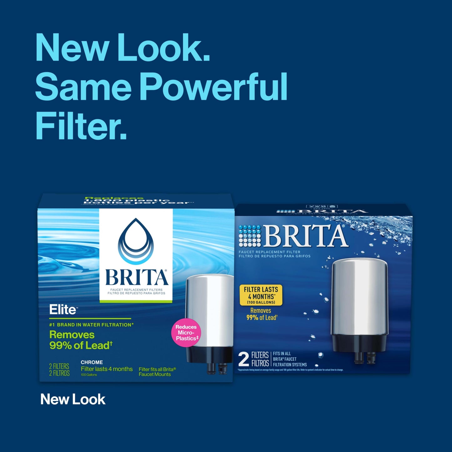 Brita Faucet Mount Water Filter for Sink, Removes 99% of Lead, Elite Filtration System, Includes 1 Replacement Filter, Chrome