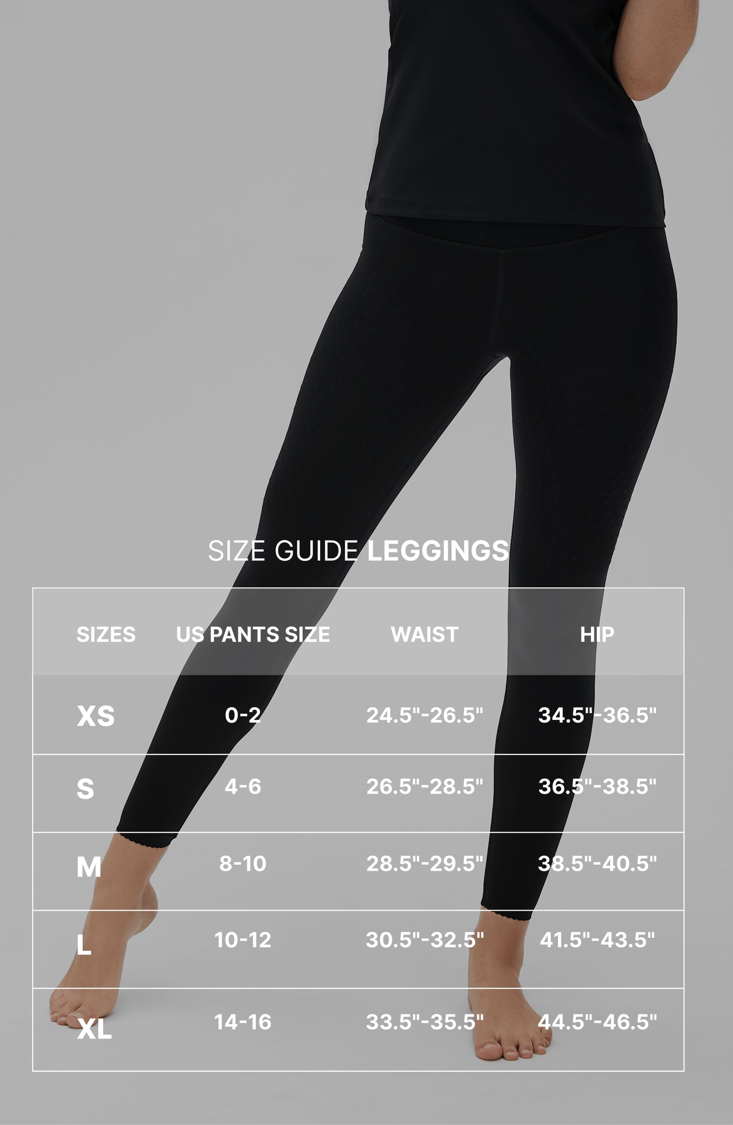 Elastique Athletics Adorn leggings in black, high-waisted bottoms with stretchy fabric, shown on a model for a sleek, comfortable fit.