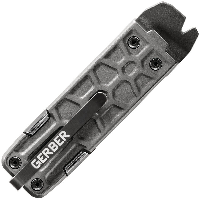 Gerber Multitool Lockdown Pry EDC accessory with black handle and stainless steel tools, designed for everyday carry and versatile use.