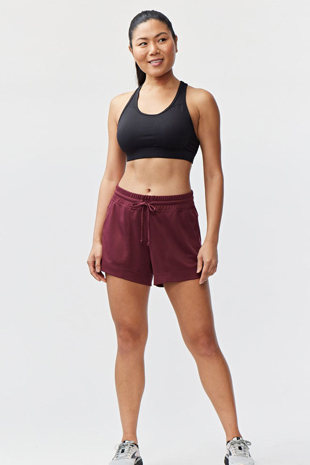 Goal Five G5 Advance 4.5-inch knit shorts in merlot color, featuring comfortable fabric and casual fit.