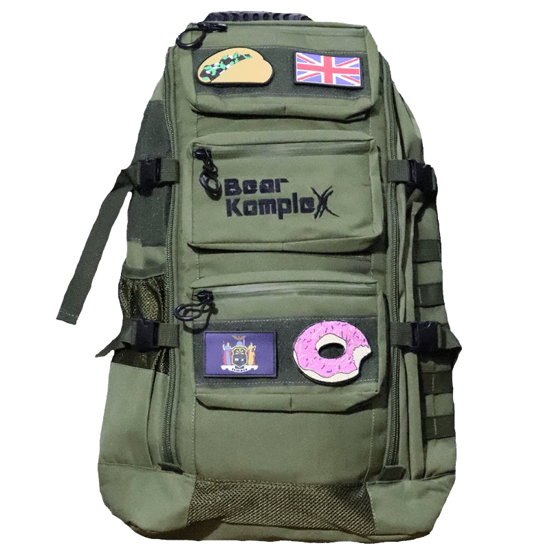 Bear KompleX BKX military backpack with multiple compartments and sturdy straps, designed for outdoor and tactical use.
