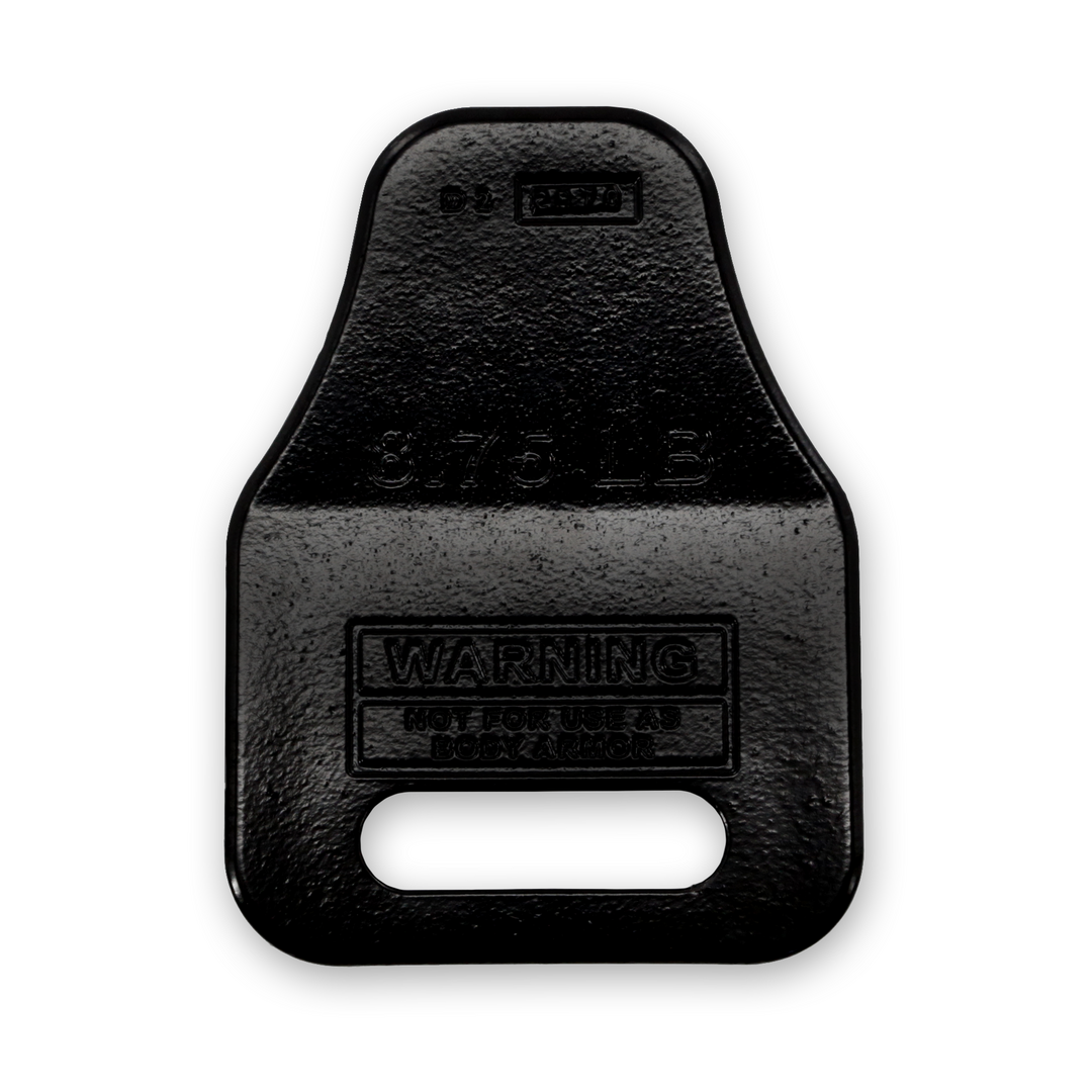 Pair of Bear KompleX weight vest plates for strength training, shown in black with reinforced edges and secure fastening features.
