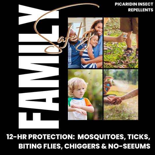 Zone Protects scented insect repellent spray family pack with 1oz case and refill bundle, shown in safety packaging.