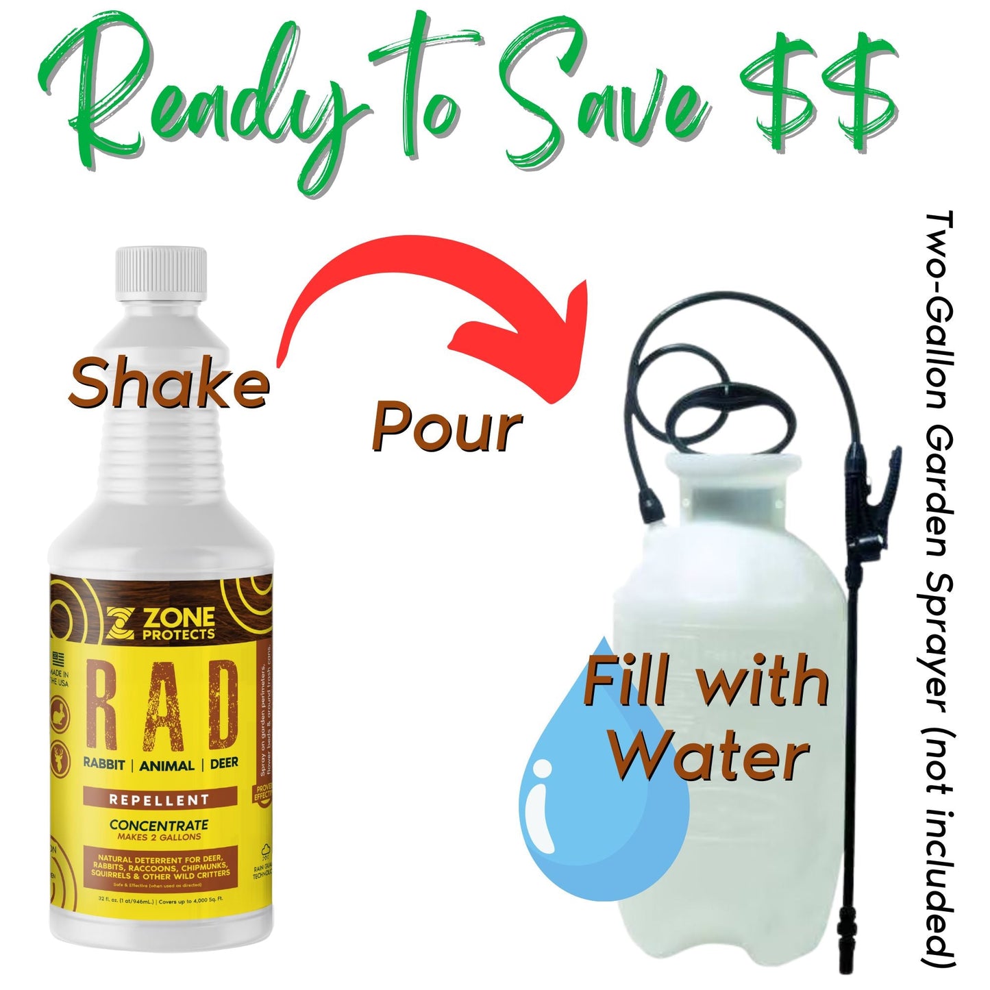 R.A.D.; Rabbit, Animal, Deer Repellent 32oz Concentrate