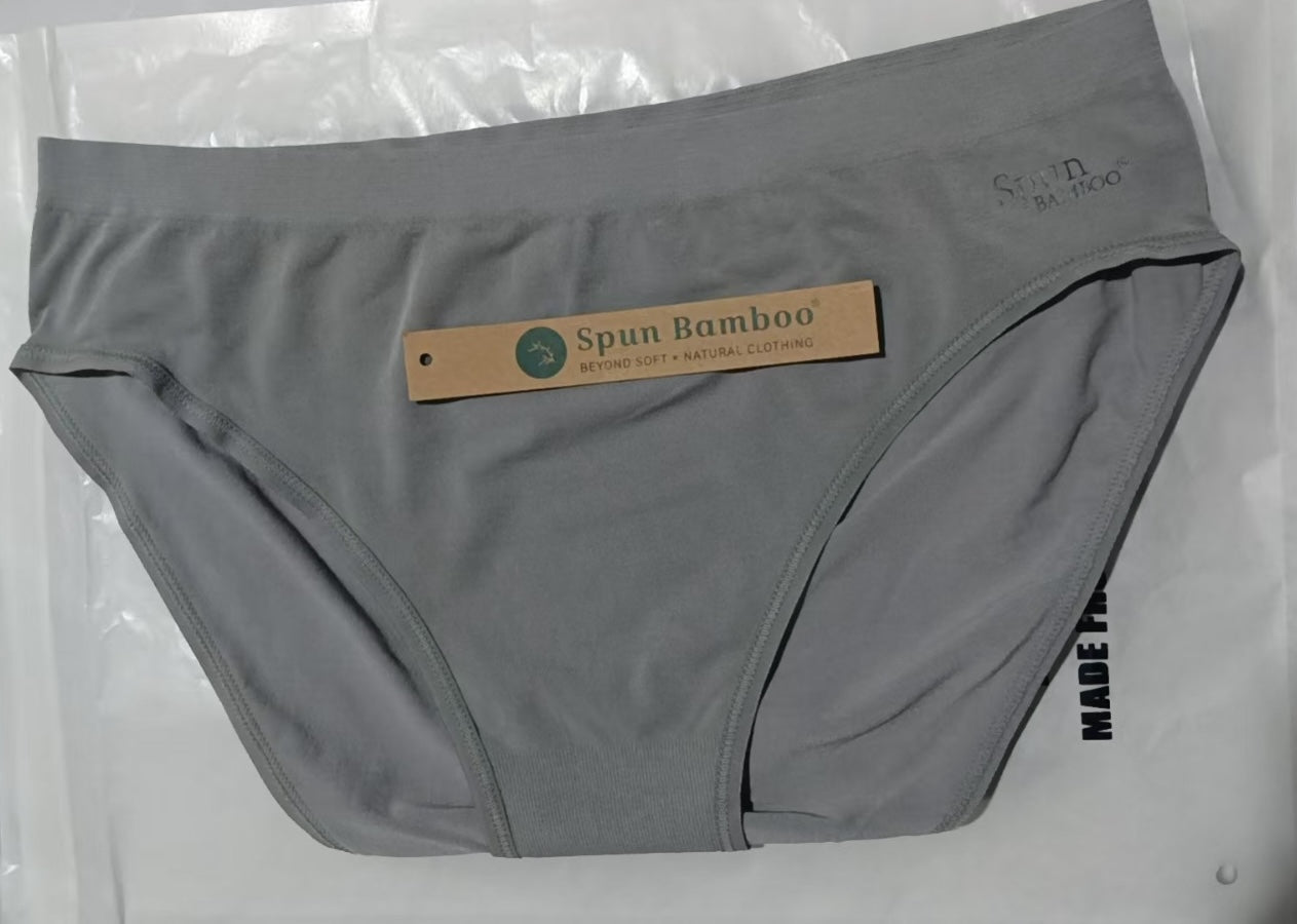 Women's high leg brief underwear by Spun Bamboo, made from bamboo and cotton, featuring a comfortable, stylish design.