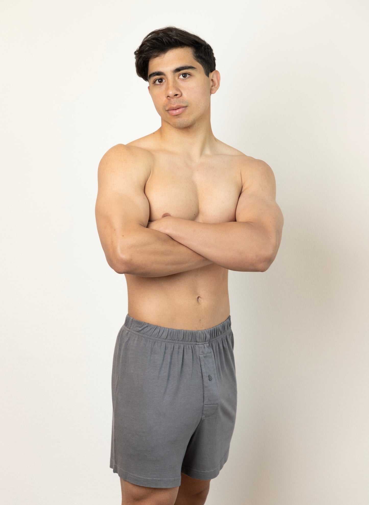 Men's Spun Bamboo boxer style underwear made from bamboo viscose and cotton, featuring a comfortable fit and natural fabric.