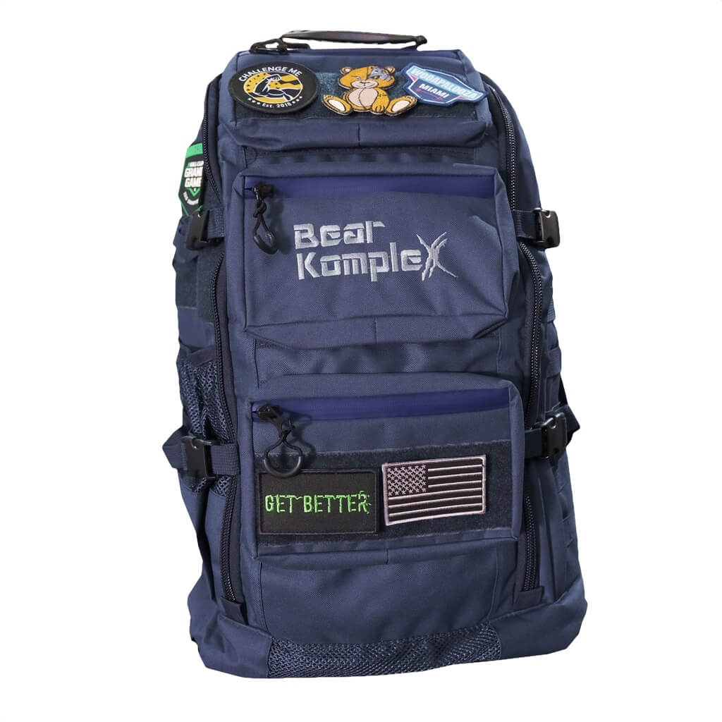Blue Bear KompleX BKX military backpack with multiple compartments and padded straps, designed for durability and comfort.