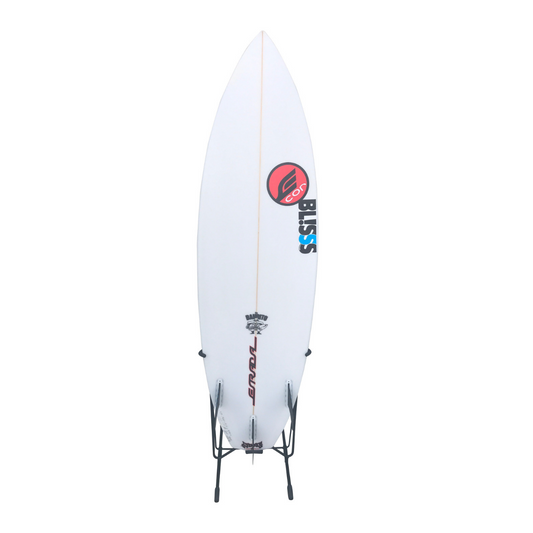 Cor Surf freestanding surfboard floor stand with sturdy racks for storing and displaying surfboards securely.