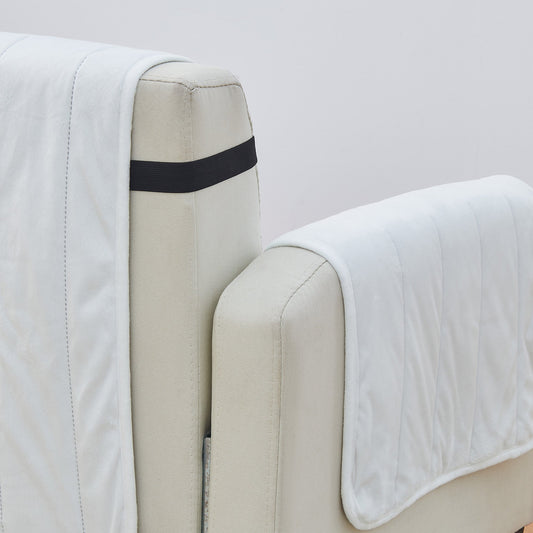 Velvet furniture protector slipcover from Great Bay Home Velvet Collection on a sofa, soft velvet fabric, tailored fit.