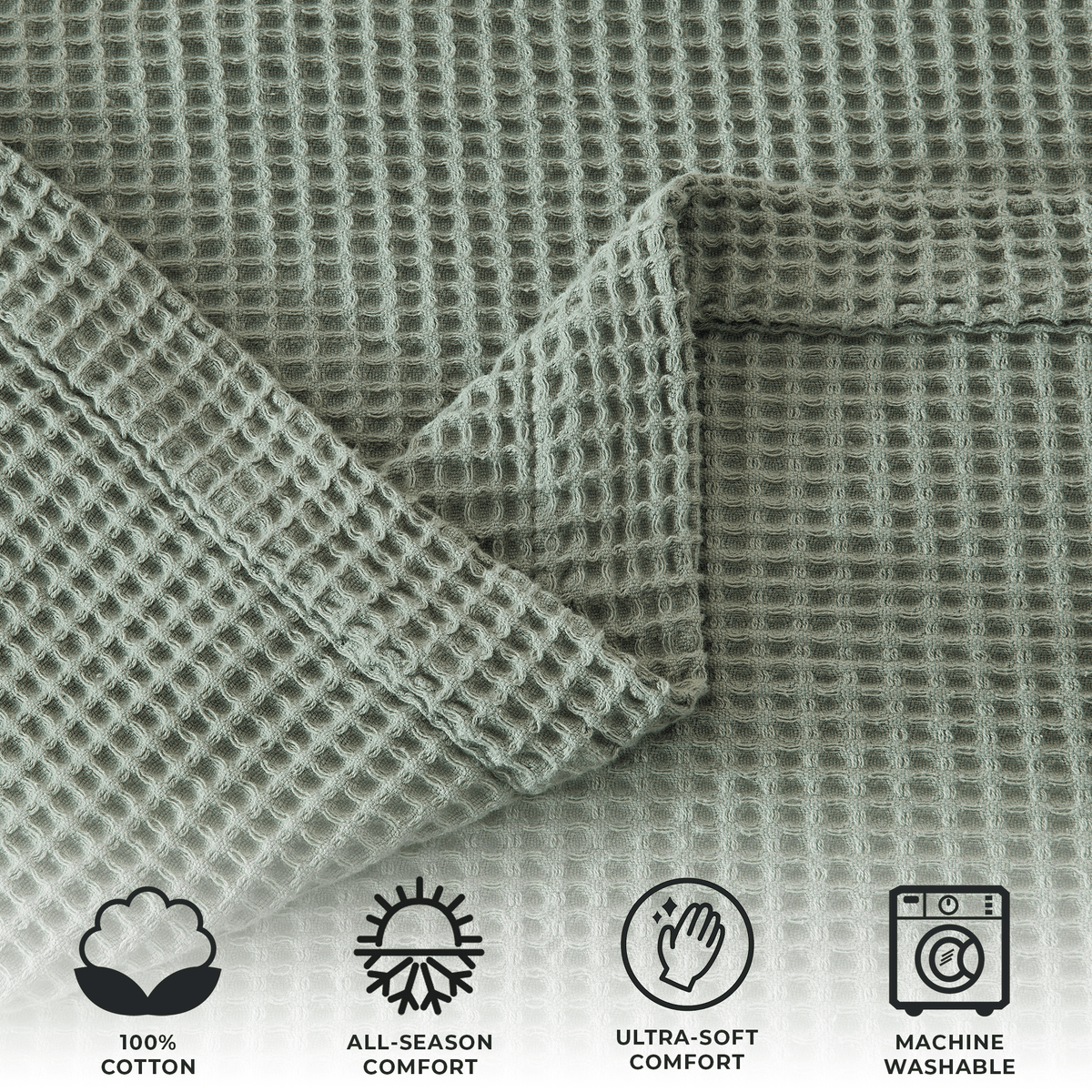 Soft 100% cotton waffle weave blanket from the Mikala Collection by Great Bay Home, featuring a cozy textured design.