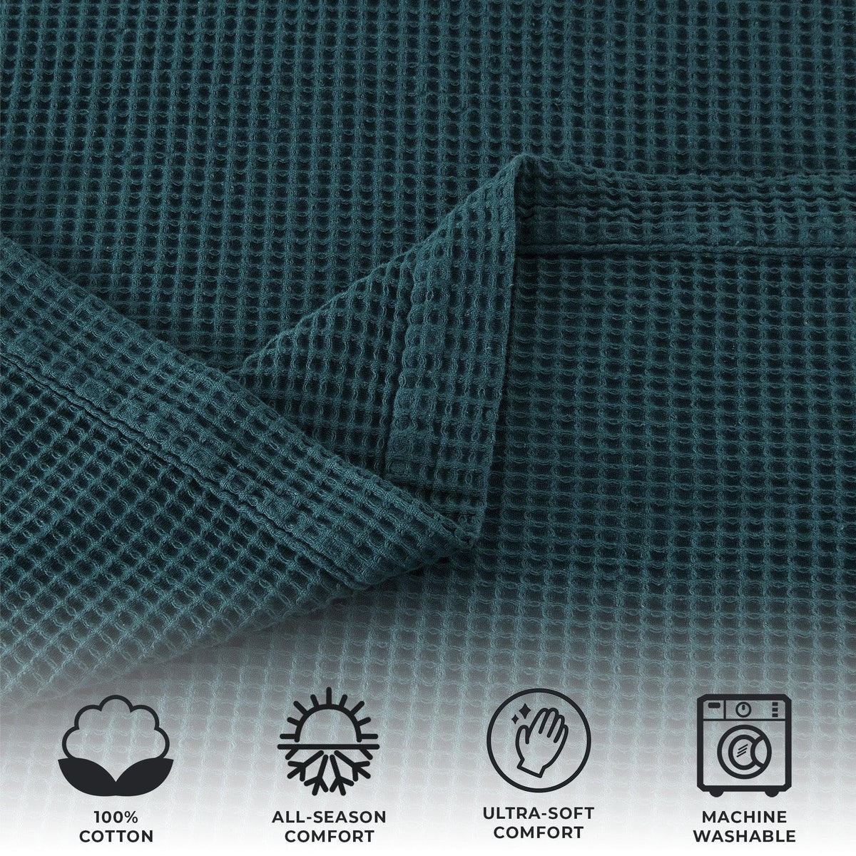 Soft 100% cotton waffle weave blanket from Great Bay Home's Mikala Collection, showcasing a cozy, textured design.