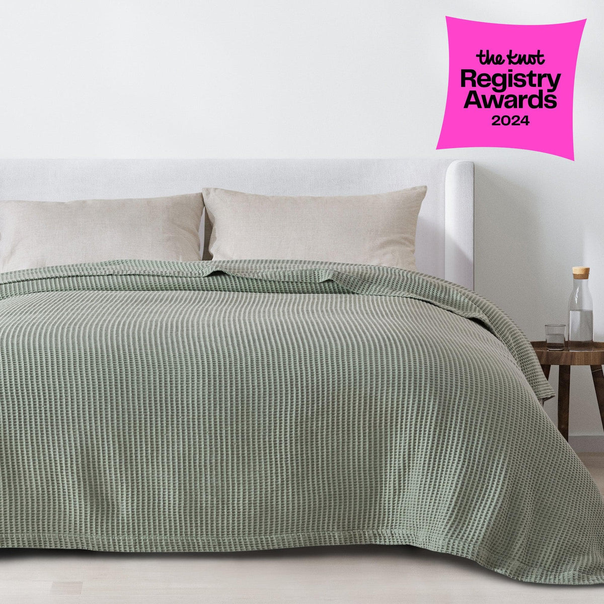 Soft 100% cotton waffle weave blanket from the Mikala Collection by Great Bay Home, showcasing a cozy, textured look.