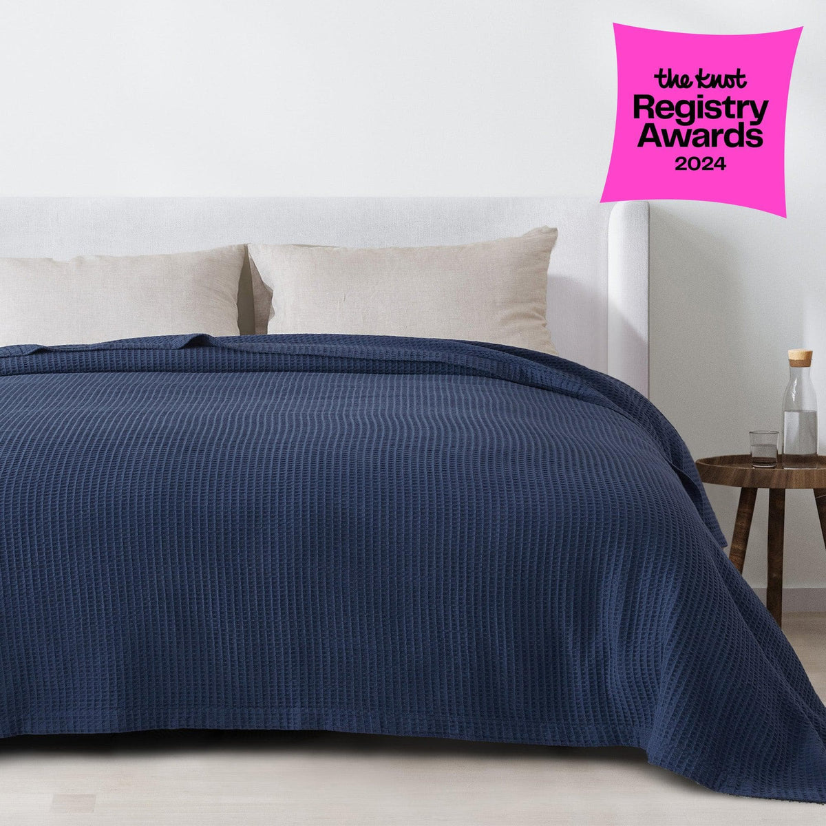 Soft 100% cotton waffle weave blanket from the Mikala Collection by Great Bay Home, featuring a cozy textured design.