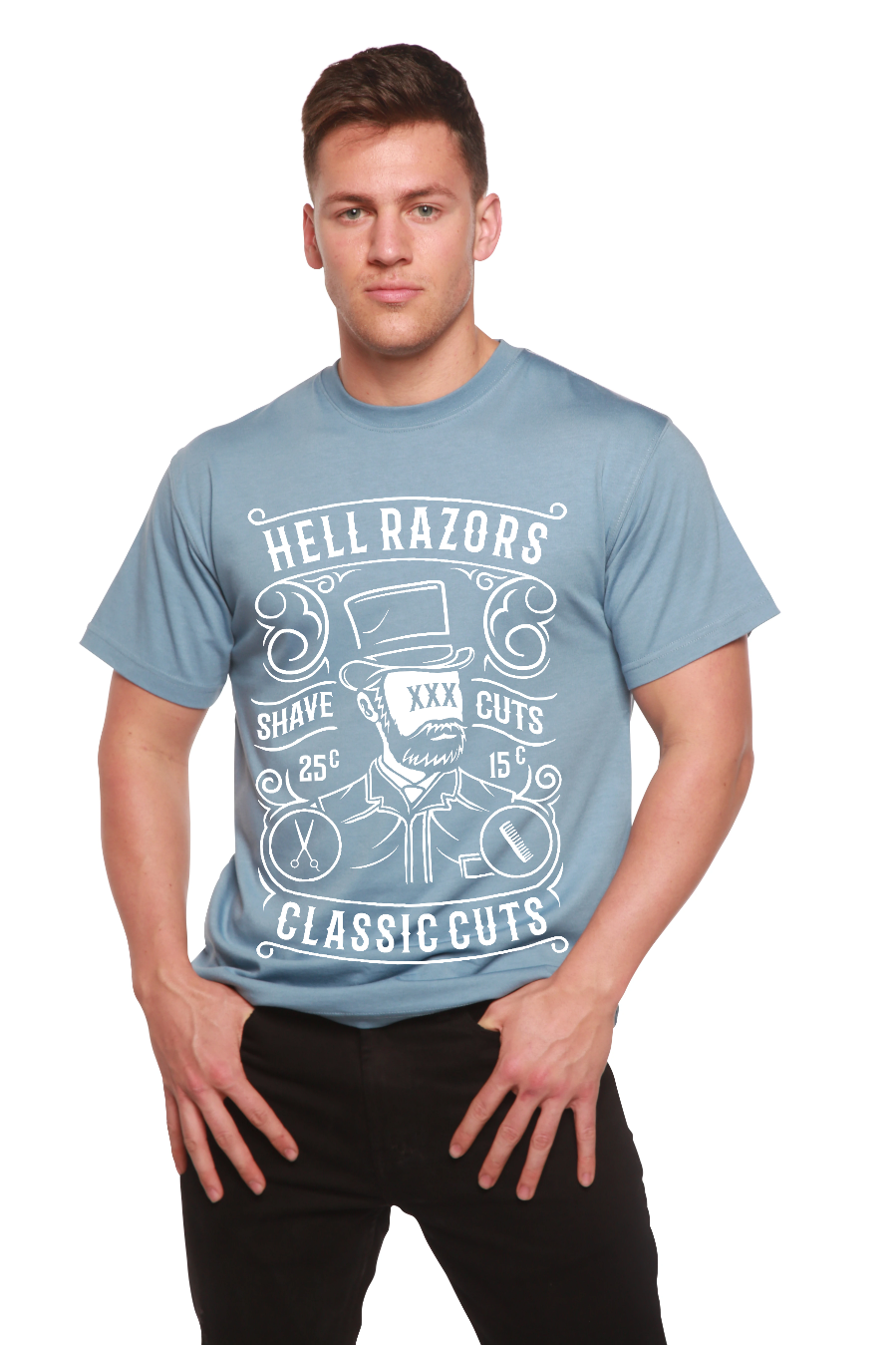Spun Bamboo men's graphic T-shirt made from bamboo viscose and organic cotton, featuring a bold printed design.