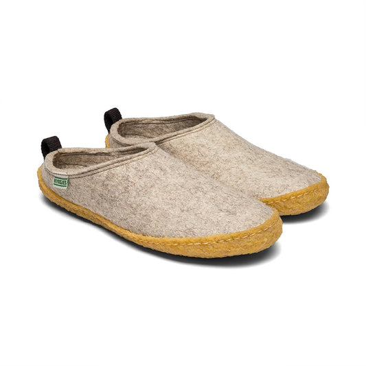 Kyrgies outdoor wool slides featuring soft wool uppers and durable soles, ideal for casual outdoor wear.