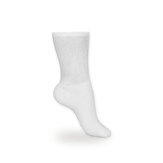 Non-binding Cotton Crew Socks (6-pair Pack) – White