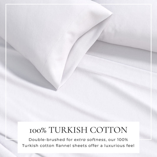 Soft cotton solid flannel sheet from Great Bay Home's Nordic Collection, featuring a cozy, warm fabric in a neutral color.