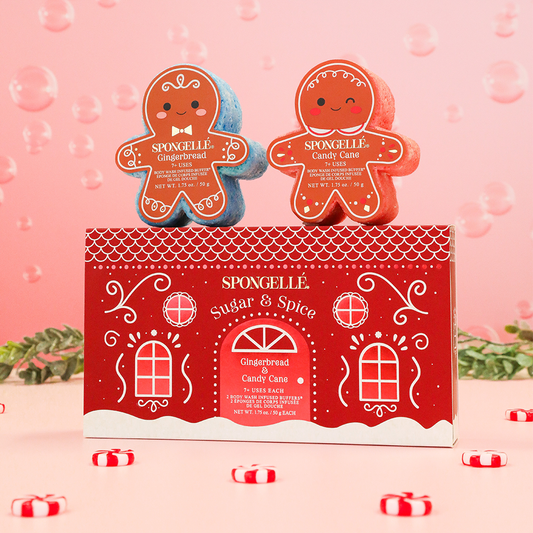 Spongellé Sugar & Spice Holiday Gingerbread Gift Set