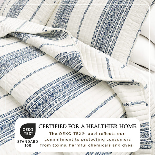 Stripe quilt from the Wesley Collection by Great Bay Home, featuring a cozy, stylish design in vibrant stripes.