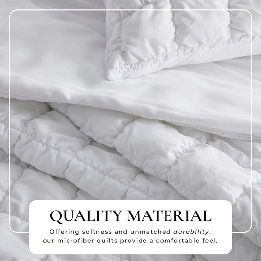 Cream-colored Puff Marshmallow Texture Quilt Set from Great Bay Home's Marshmallow Collection, showcasing soft, plush quilted fabric.