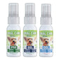 Adore Pet 1 oz. oral care bottles, three-pack, for pet dental health and fresh breath, compact and easy to use.