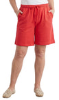 Women's Interlock Knit cotton Shorts with Elastic Waist and Adjustable Drawstring
