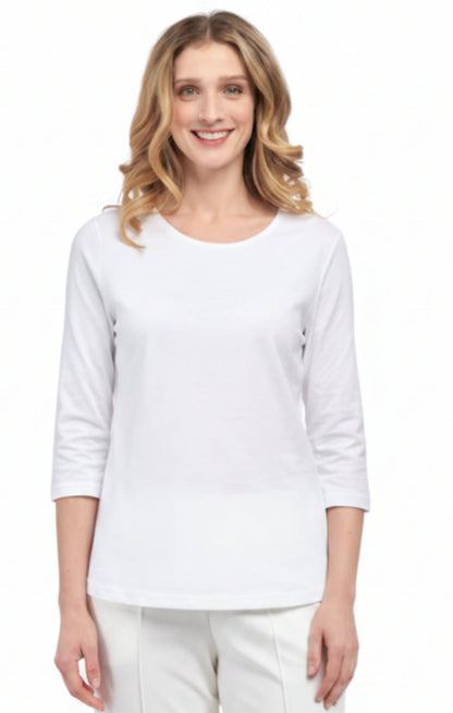 Women's 3/4 Sleeve Crew Neck Top – Comfortable Jer