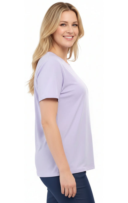 Women's Relaxed Fit Short-Sleeve Crew neck knit Tee Shirt