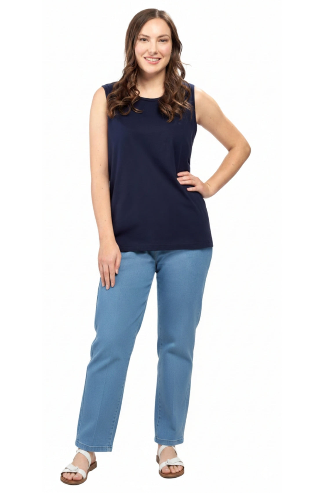 Women's Classic Relaxed Fit Cotton blend Sleeveless Tank Top