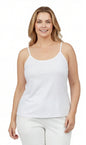 Women's Essential Adjustable Strap Camisole in Soft Cotton Blend Fabric with a built in Shelf Bra