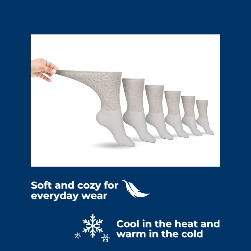 Men's DSC cotton diabetic crew socks in assorted colors, soft and comfortable, designed for diabetic foot health.