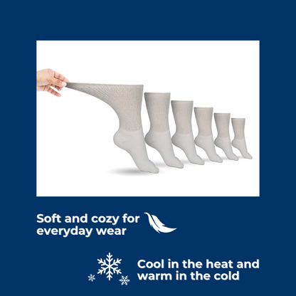 Men's DSC cotton diabetic crew socks in assorted colors, soft and comfortable, designed for diabetic foot health.
