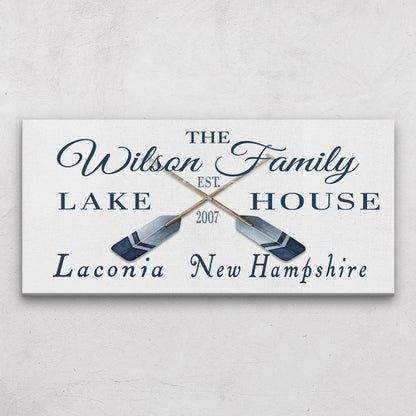 Longitude Latitude Personalized Coordinates Sign, With, Rustic Oars Paddles