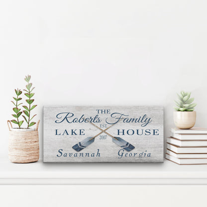 Longitude Latitude Personalized Coordinates Sign, With, Rustic Oars Paddles