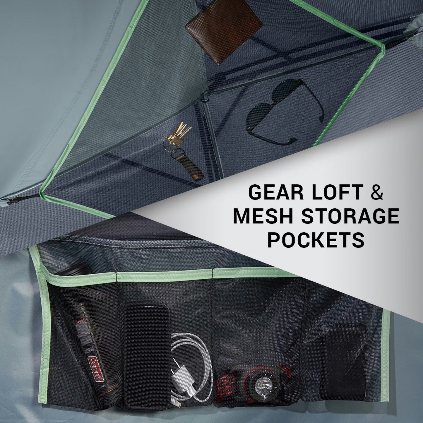 Coleman Skydome three-season tent set up outdoors, featuring a spacious design with mesh windows and rainfly for camping comfort.