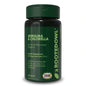Spirulina and chlorella supplement for cats and dogs by Rooted Owl Pet Supplements, showing vibrant green powder in a jar.