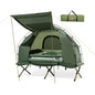 1-Person Folding Camping Tent with Sunshade and Air Mattress