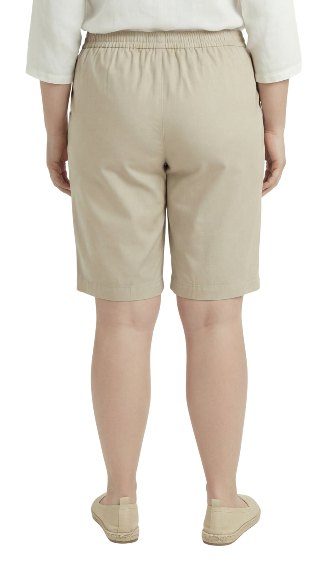 Women's Pull On Denim & Twill Shorts with stretch waist - No zipper or buttons