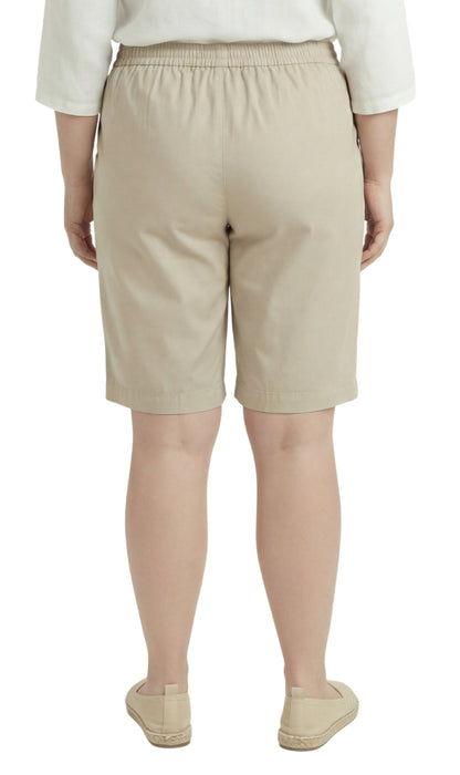 Women's Pull On Denim & Twill Shorts with stretch waist - No zipper or buttons