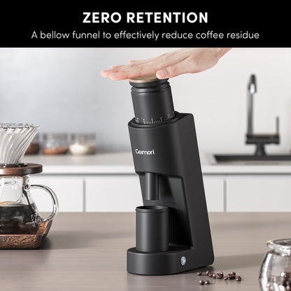 Geimori GU38 Single Dose Coffee Grinder, Electric Burr Coffee Grinder with 38mm Conical Burrs, Stepless Adjustment, Zero Retention