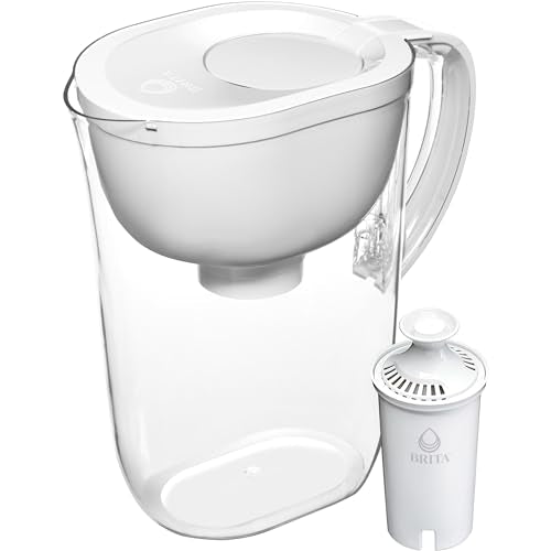 Brita Water Pitcher, Everyday Elite Filter, Removes 99% of Lead, Includes 1 Filter, 10-Cup Capacity, White
