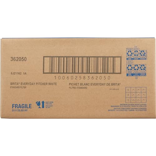 Brita Water Pitcher, Everyday Elite Filter, Removes 99% of Lead, Includes 1 Filter, 10-Cup Capacity, White