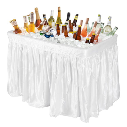 4 Feet Plastic Party Ice Folding Table with Matching Skirt