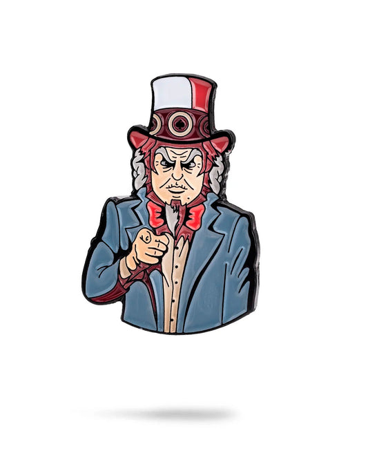 Uncle Sam Ball Marker from Pins and Aces, patriotic golf accessory with Uncle Sam design on a small, round marker.